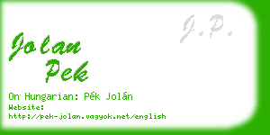 jolan pek business card